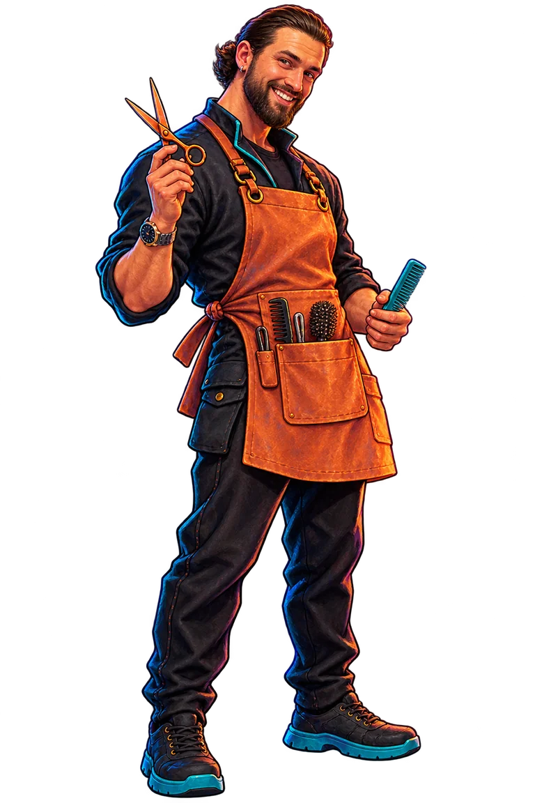 Bengu, the owner, imagined as a cosmic barber